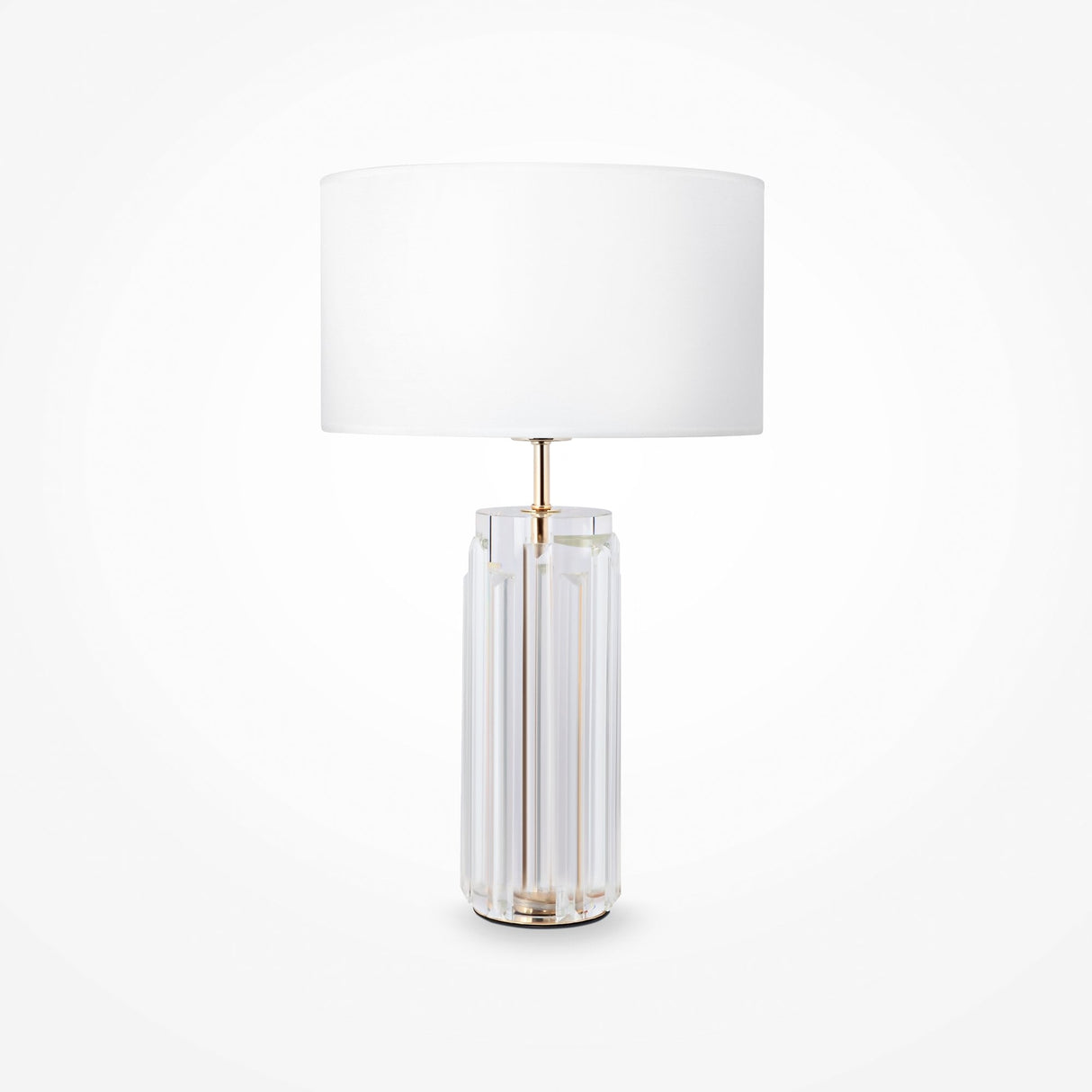 Elegant Gold Muse Table Lamp with White Cotton Shade