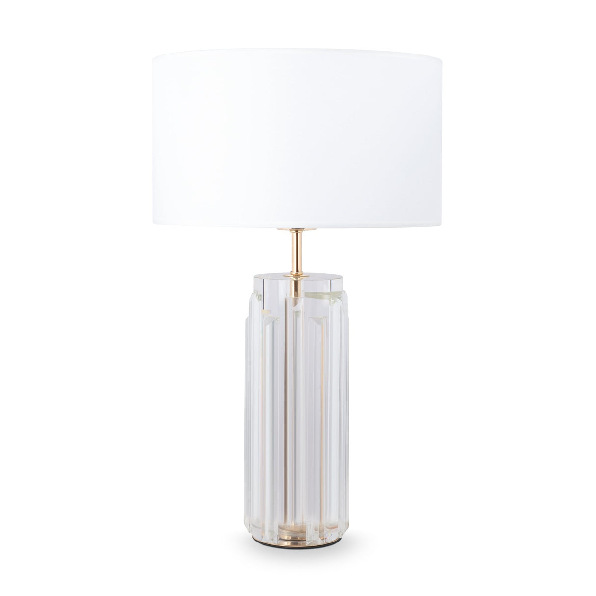 Elegant Gold Muse Table Lamp with White Cotton Shade