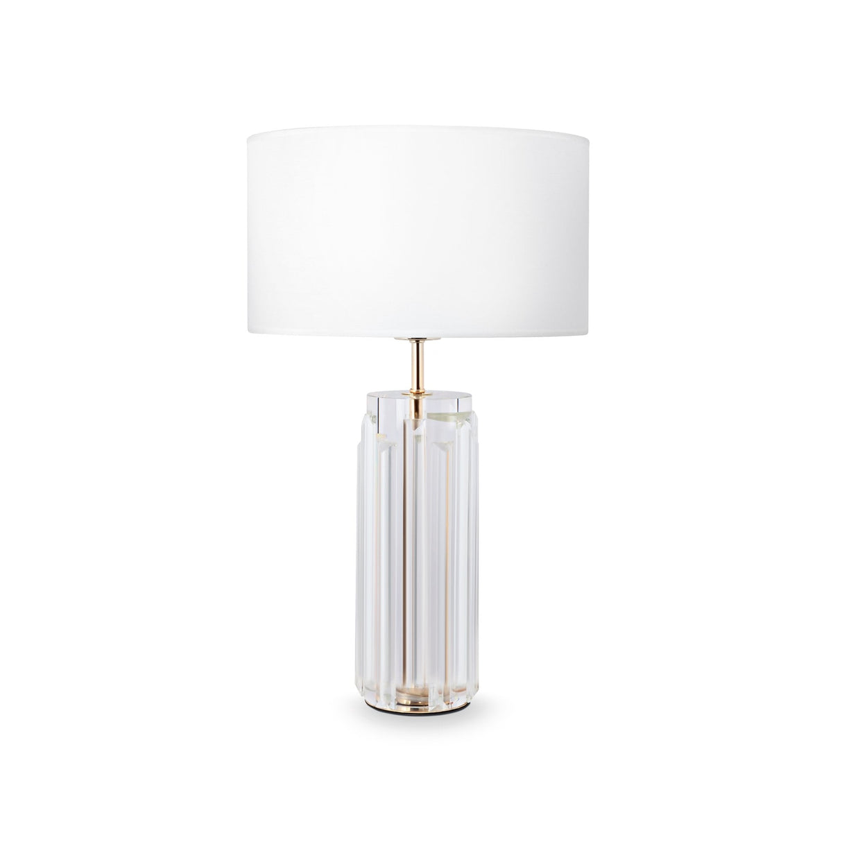 Elegant Gold Muse Table Lamp with White Cotton Shade