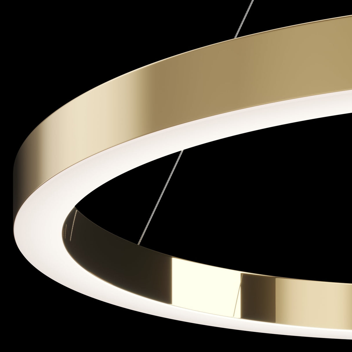 Modern Brass Saturno Circle Pendant by Maytoni