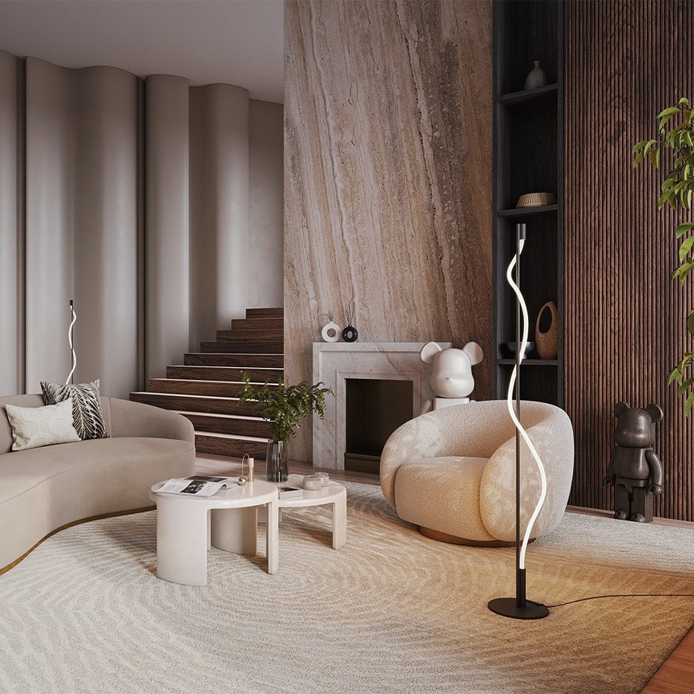 Contemporary Black Tau Floor Lamp - Sleek Modern Design