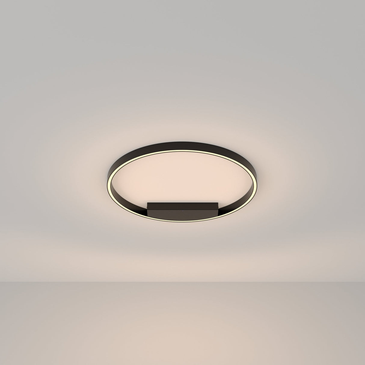 Sleek Black Modern Rim LED Ceiling Lamp