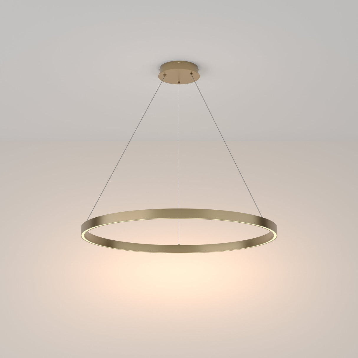 Chic Brass LED Circle Pendant Light