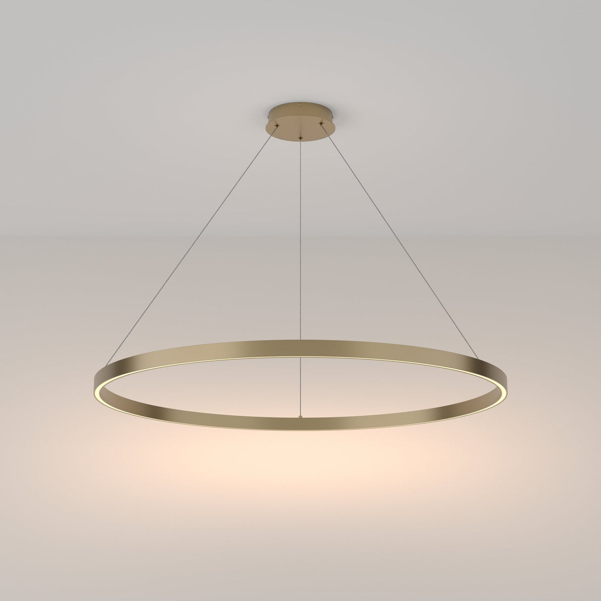 Brass Rim Modern Pendant Light - Sleek Circular Design