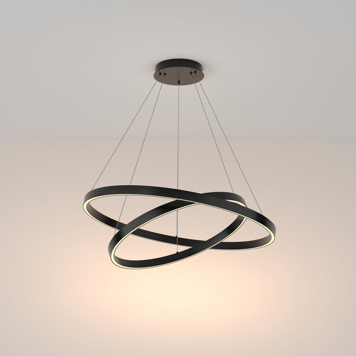 Sleek Black Modern Rim LED Pendant Light by Maytoni