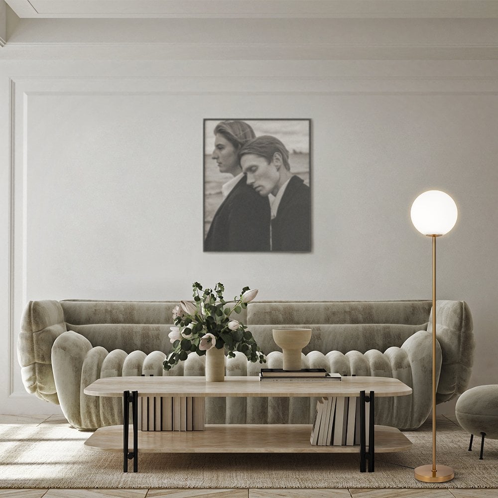 Contemporary Brass Ring Floor Lamp by Maytoni