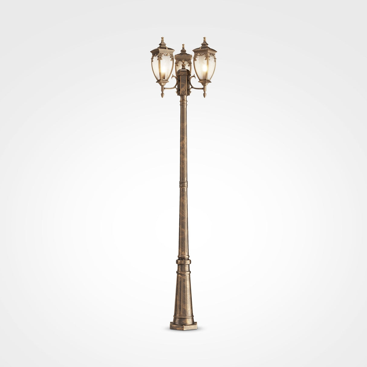 Elegant Black and Gold Fleur Garden Lamp for Outdoor Landscapes