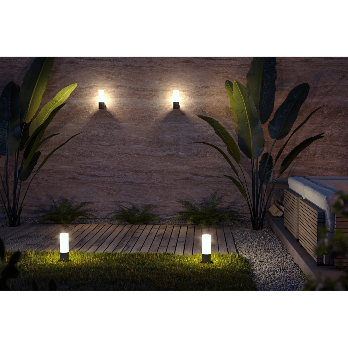 Grey Cylinder-Shaped Outdoor Landscape Light - Willis Series by Maytoni