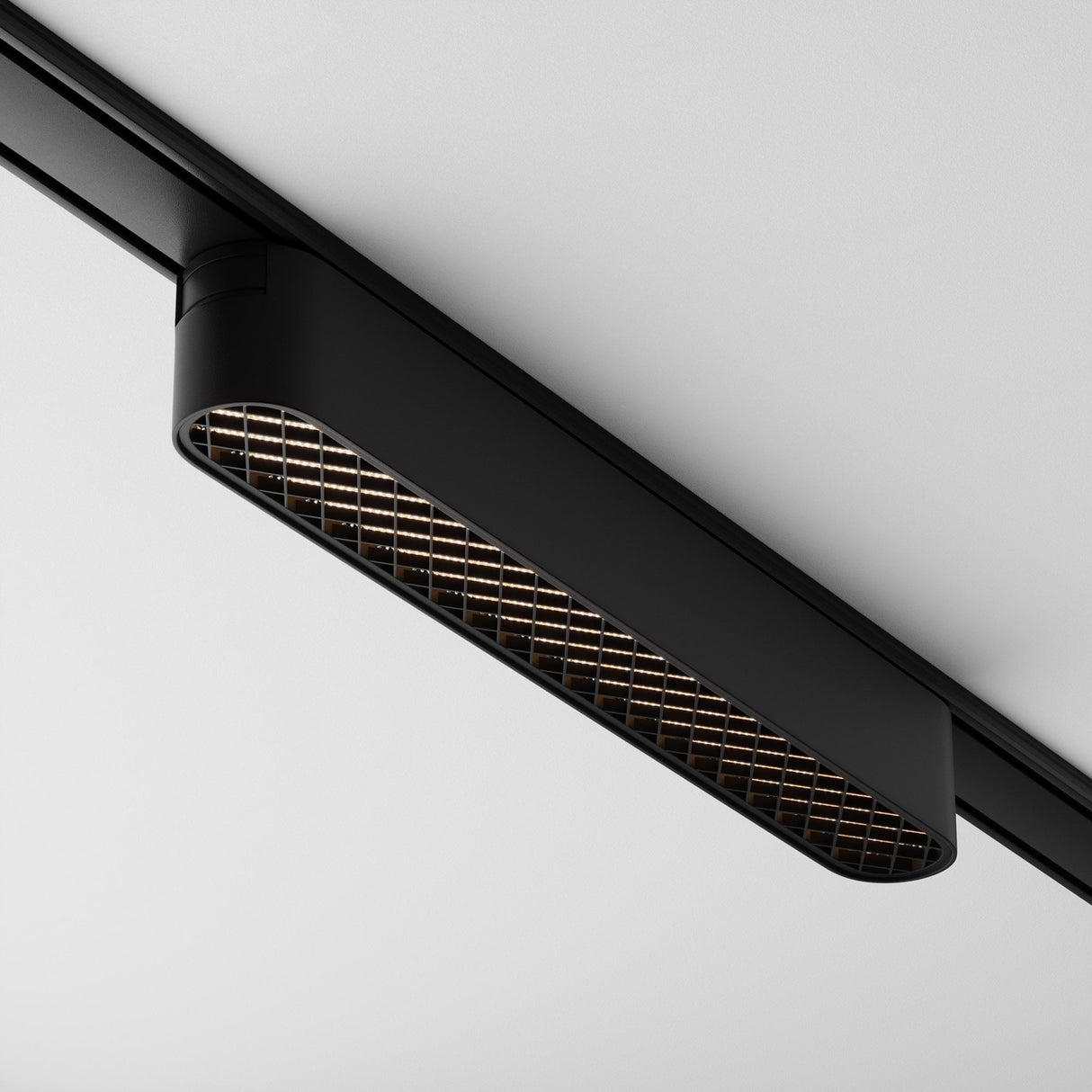 Sleek Black Grid Track Lighting - Radity Magnetic System