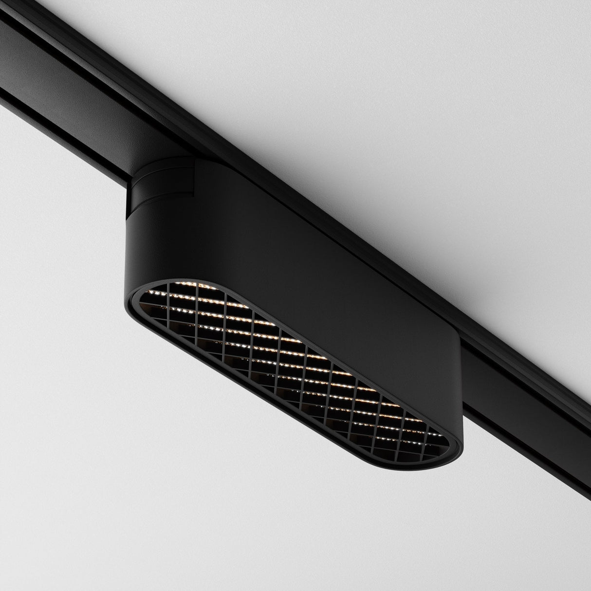 Sleek Black Radity Basis Grid Magnetic Track Lighting System