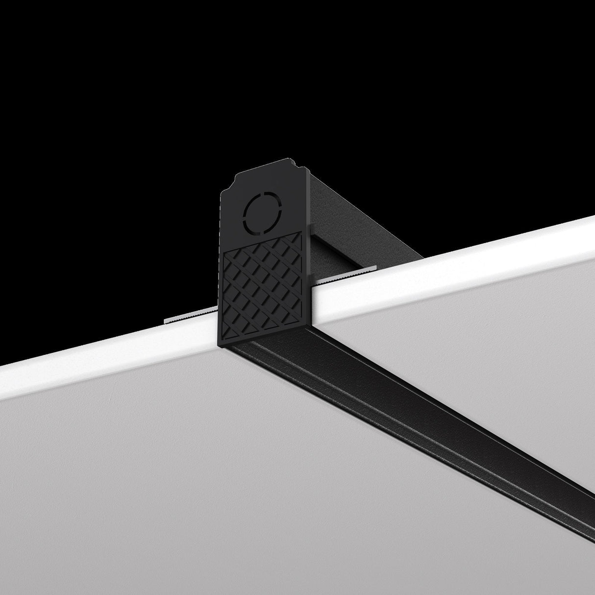 Sleek Black Recessed Magnetic Track System - Exility Busbar Trunking
