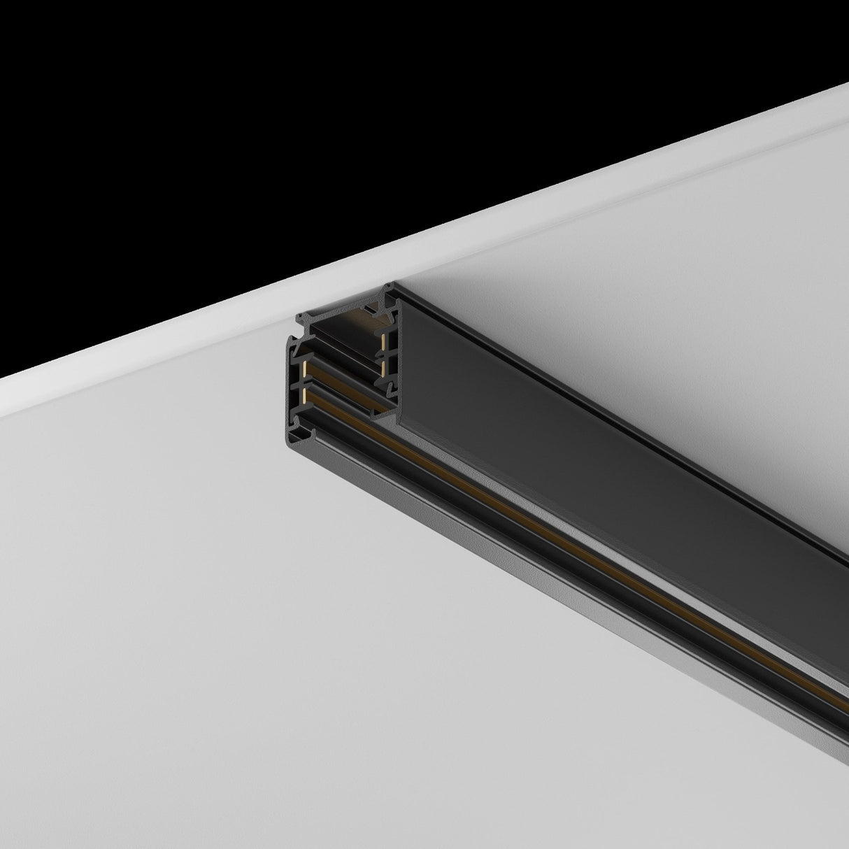 Trinity Three-Phase Track Lighting System - Black Aluminum Finish