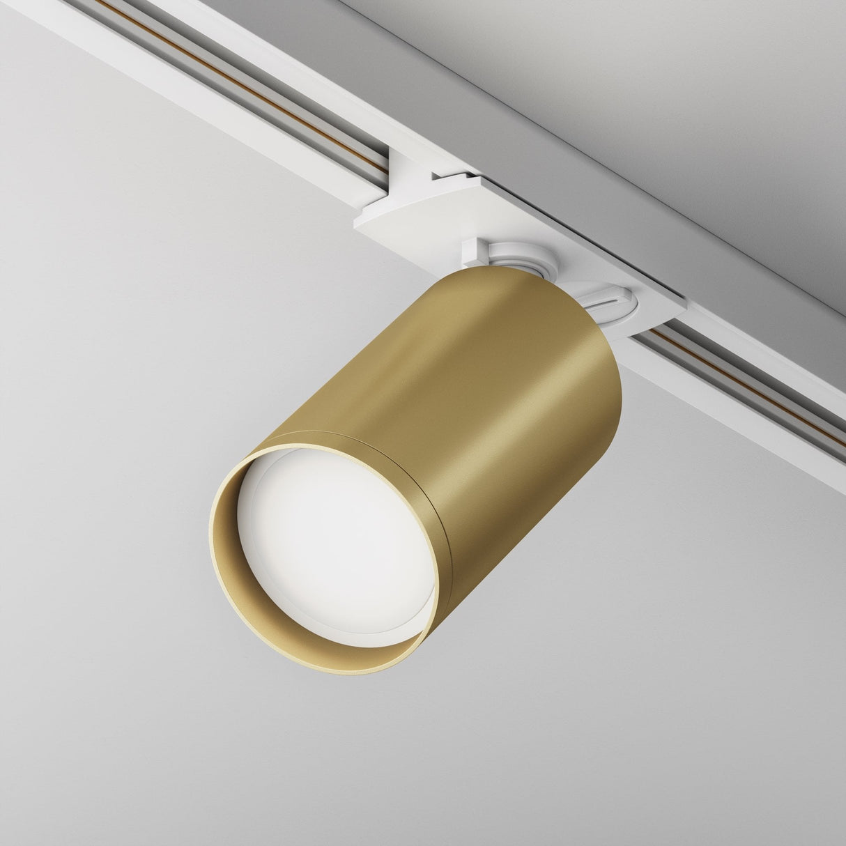 Elegant White and Matte Gold Track Lighting - UNITY Focus S Series