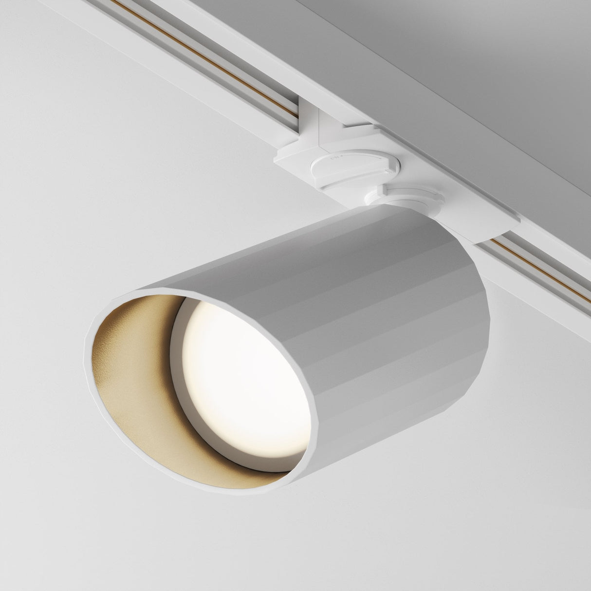 Lipari White Aluminum Track Light Fixture - 1 Phase Unity System
