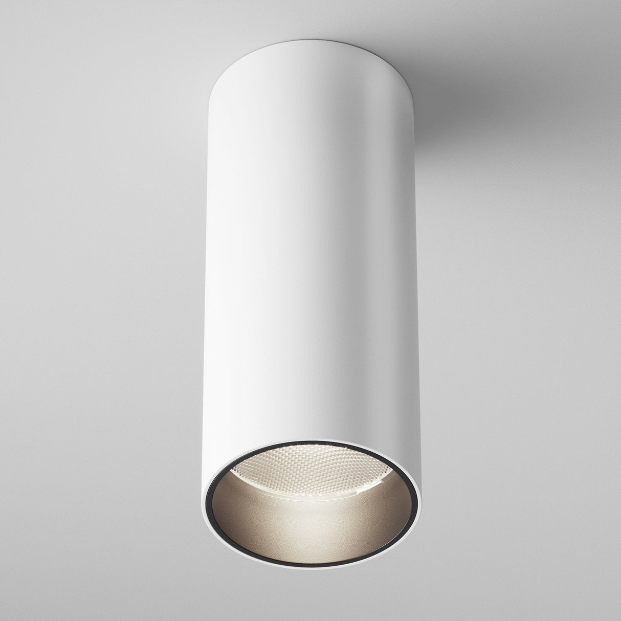 White Aluminum FOCUS LED Surface-Mounted Ceiling Lamp