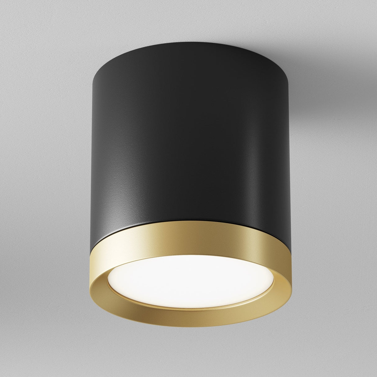 Sleek Black and Gold Hoop Ceiling Lamp - Modern Elegance