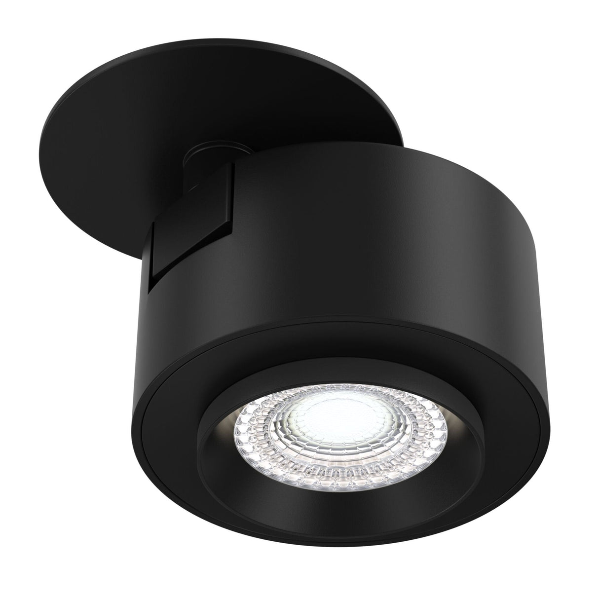 Sleek Black Treo Recessed Ceiling Lamp with Swivel LED Design