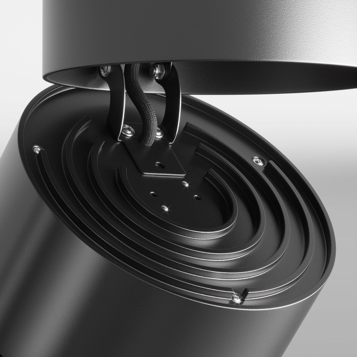 Sleek Black Yin Ceiling & Wall Lamp with Adjustable LED Lighting