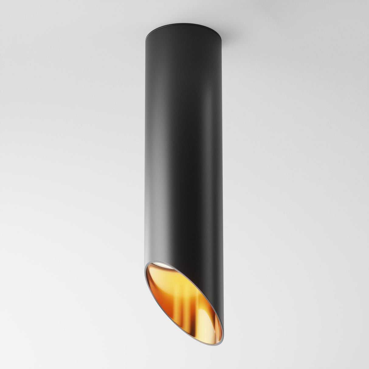 Lipari Black and Gold Ceiling Lamp with Oblique Design