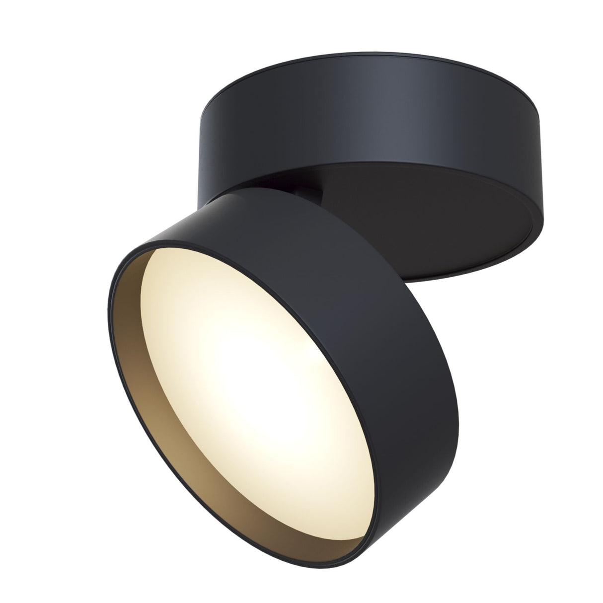Sleek Black Onda Ceiling Lamp with Adjustable LED Light