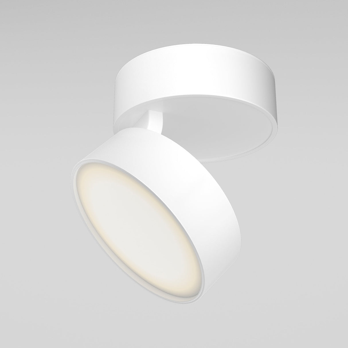 White Onda LED Ceiling Lamp with Adjustable Swivel Hinge