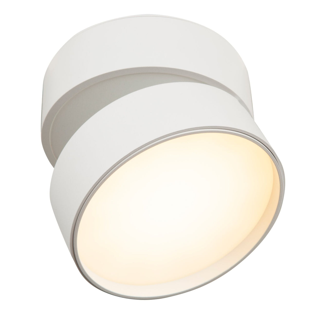 White Onda LED Ceiling Lamp with Adjustable Swivel Hinge