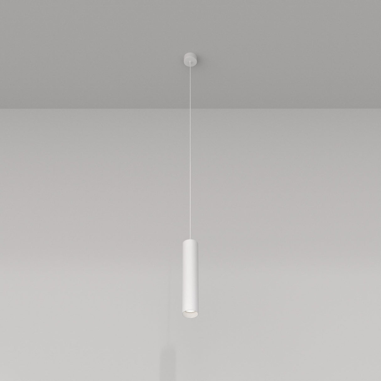 Focus White Pendant Lamp with Aluminum Finish