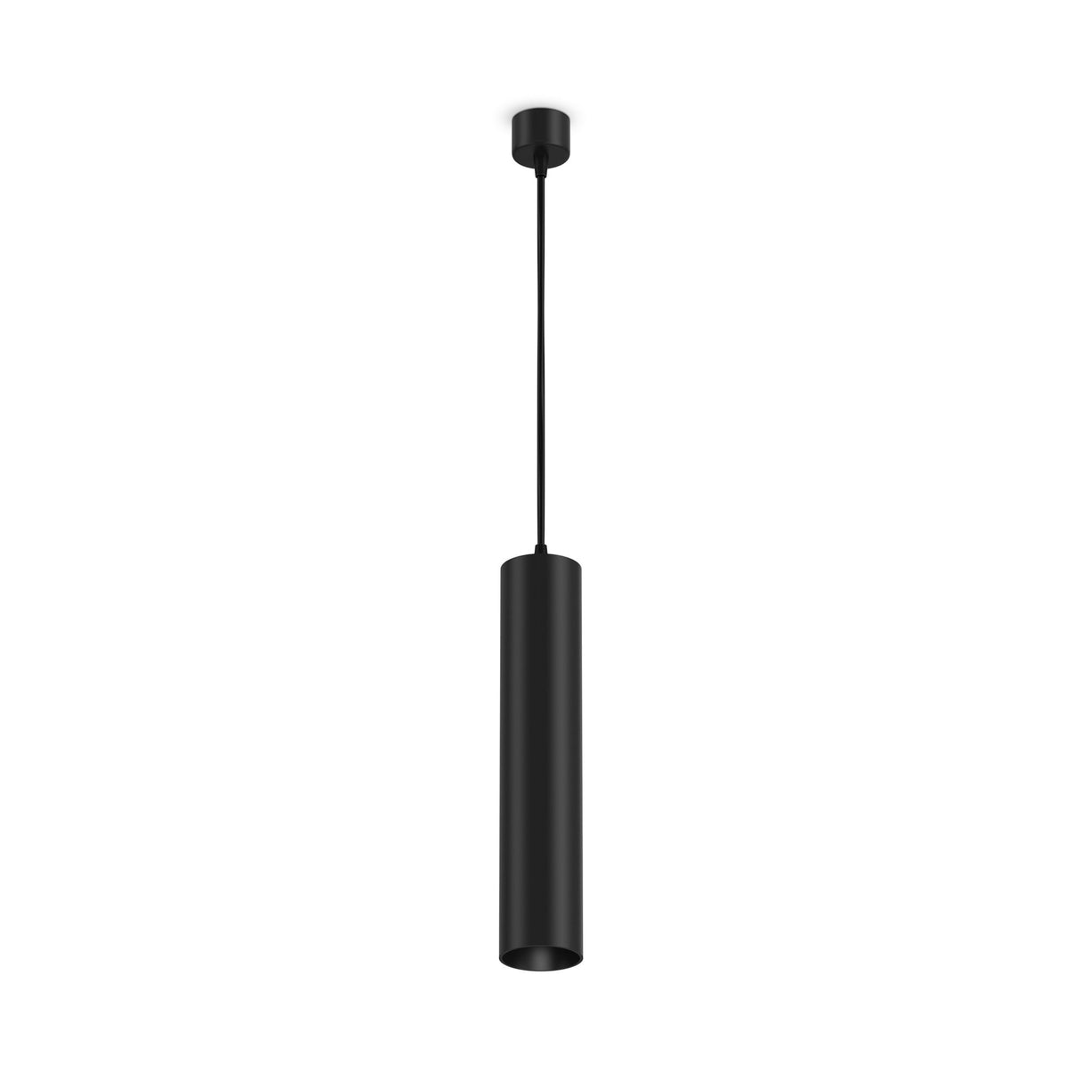Black Sleek Pendant Focus Lamp