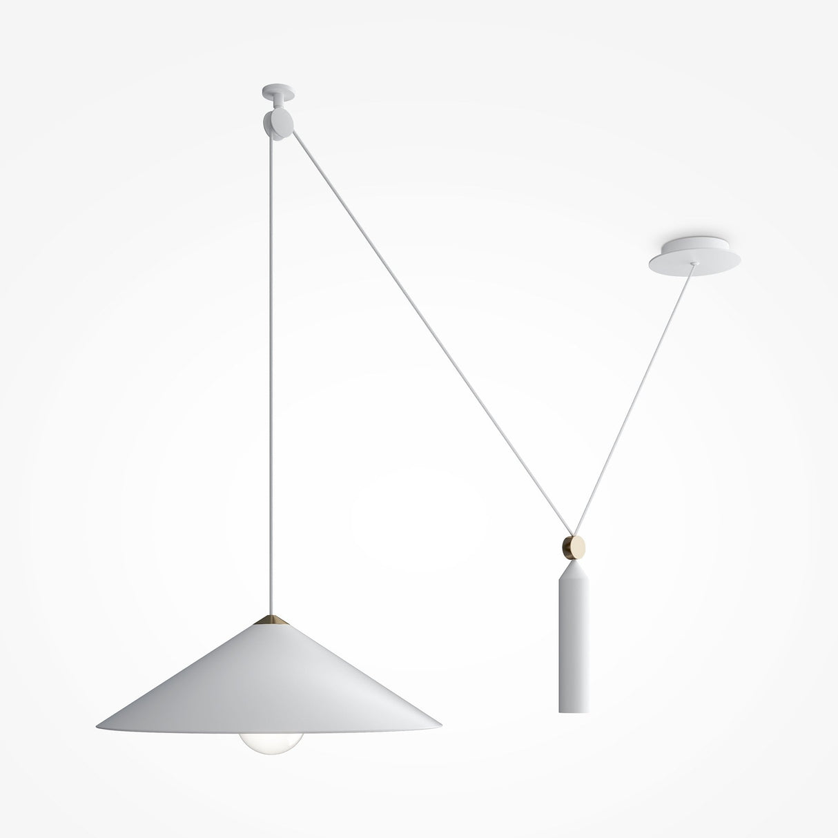 Sleek White Peso Pendant Lamp - Modern Minimalist Design