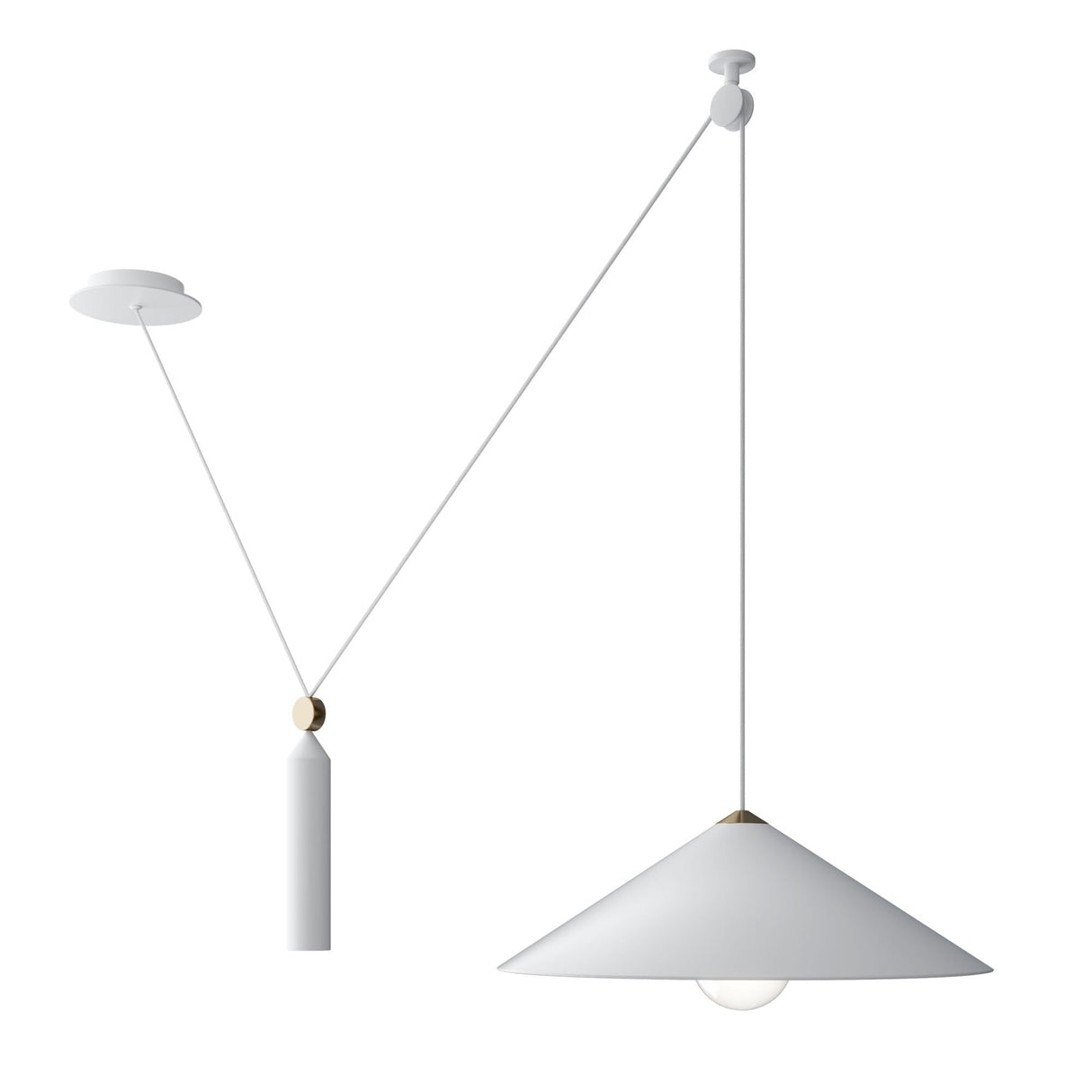 Sleek White Peso Pendant Lamp - Modern Minimalist Design
