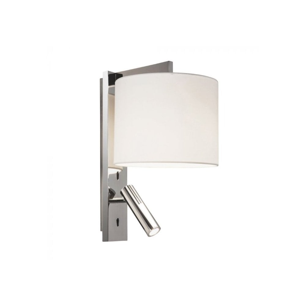 Ravello Polished Chrome Wall Light with Integrated LED Reading Lamp