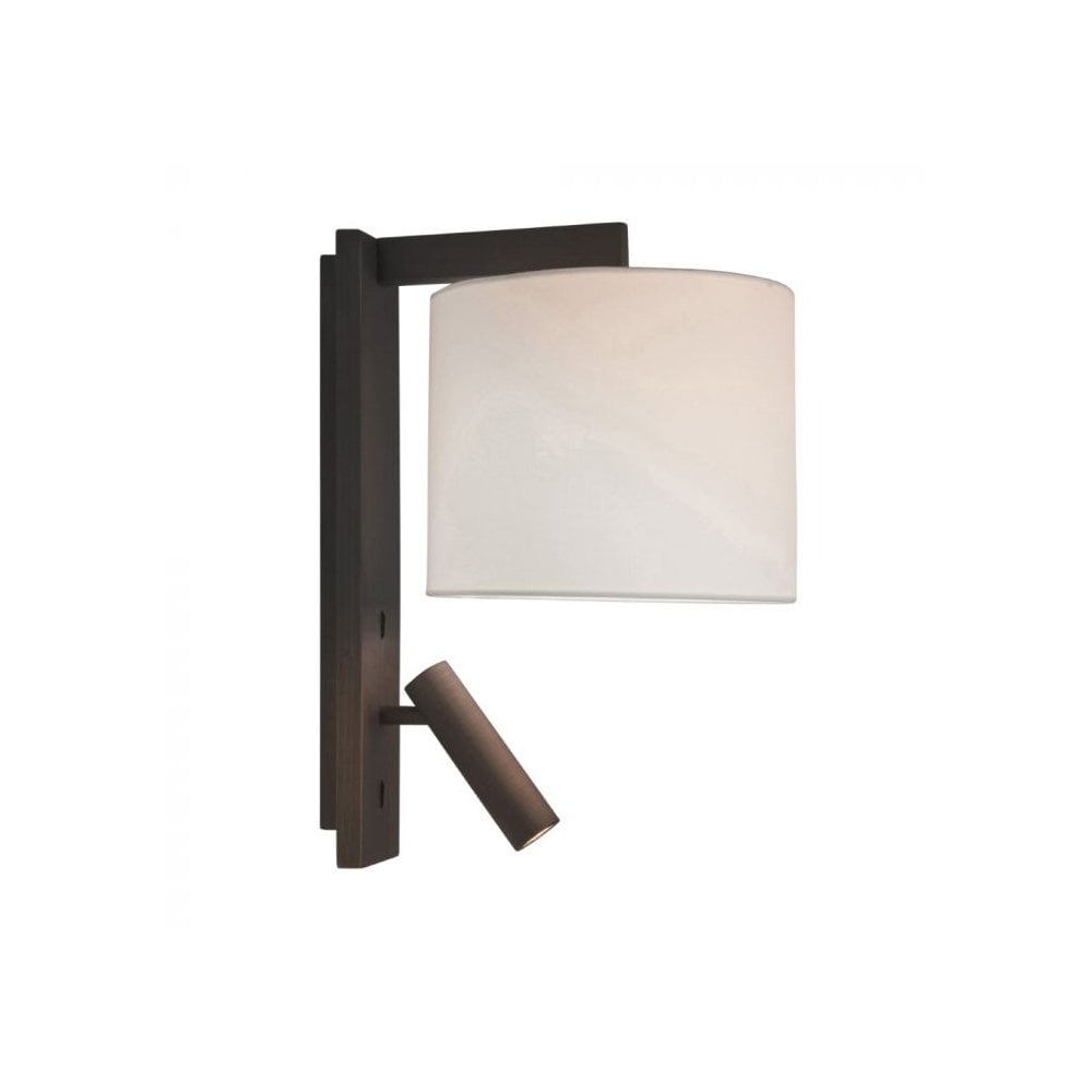 Ravello Contemporary Bronze Wall Light with Integrated LED Reading Arm