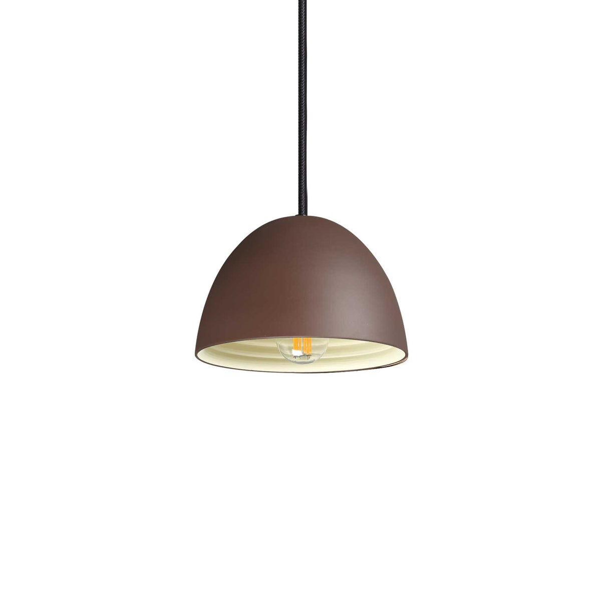 Elegant Coffee-Toned Pendant Light with Single Bulb