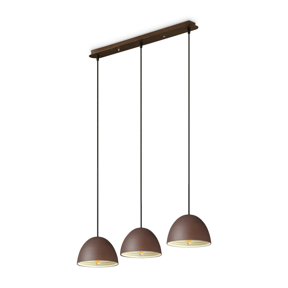 FOLK Triple Pendant Light in Coffee Finish