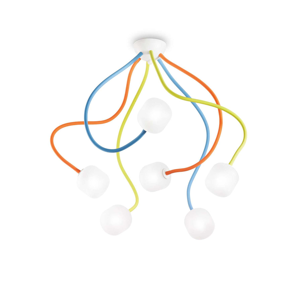 Vibrant Six-Arm Octopus Ceiling Light Fixture