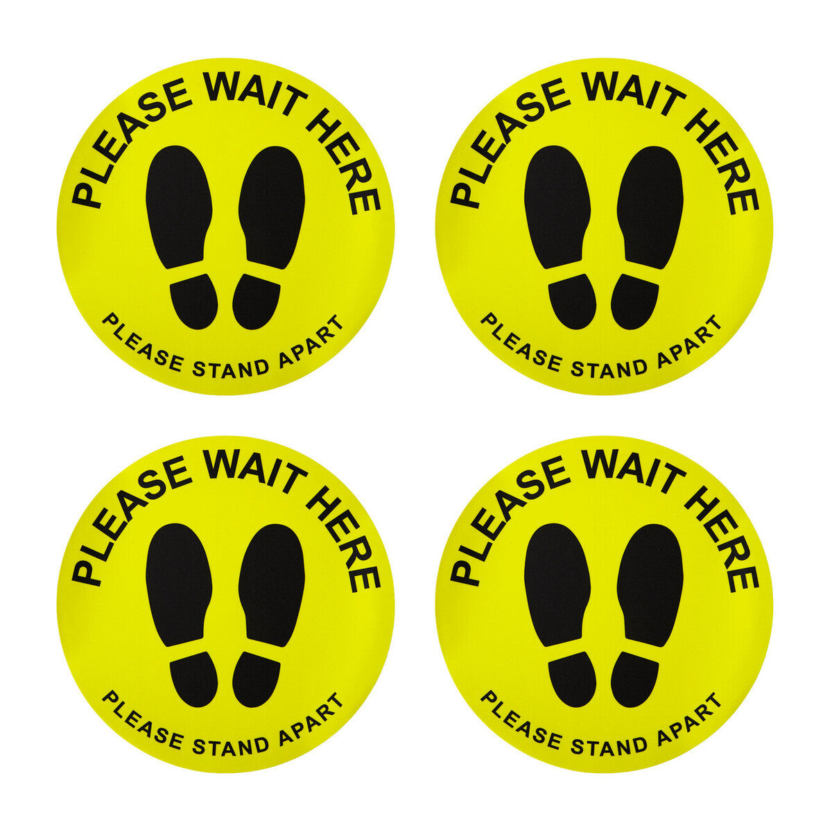 Warning Floor Sticker Please Wait Here Set of 4