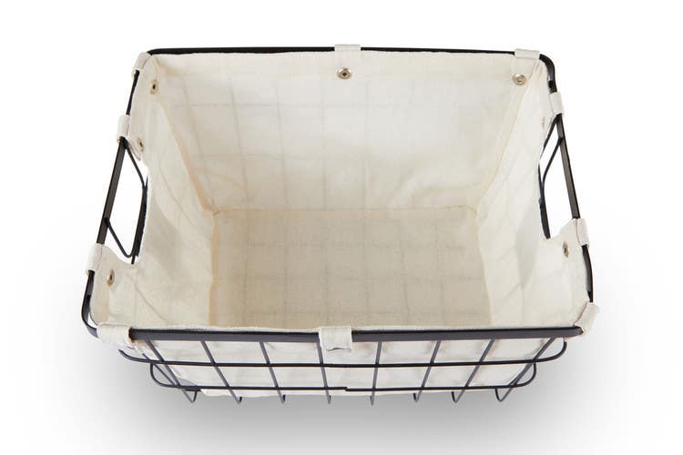 Harga Medium Matte Black Wire Storage Basket