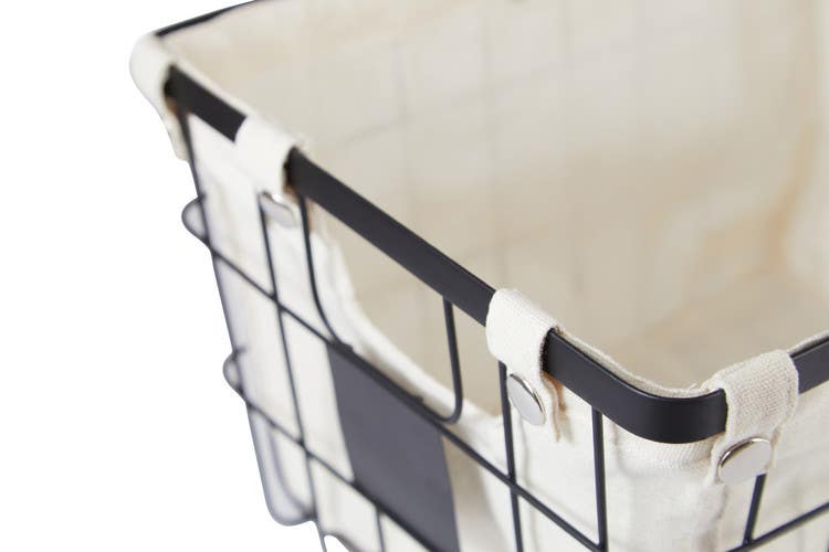 Harga Medium Matte Black Wire Storage Basket