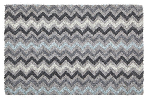 Filta Grey And White Chevron Coir Doormat