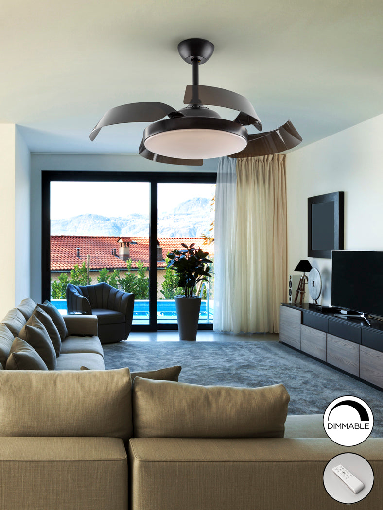 Enzo Black Sleek Adjustable Fan