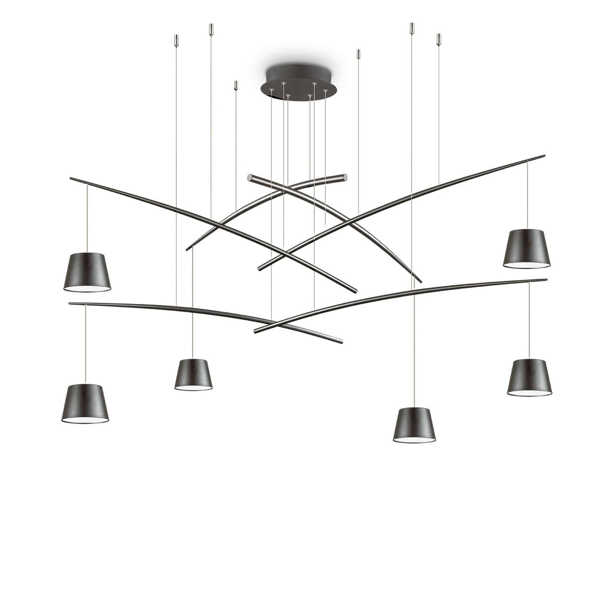 Luminous Cascade: 6-Bulb Fish Pendant Light