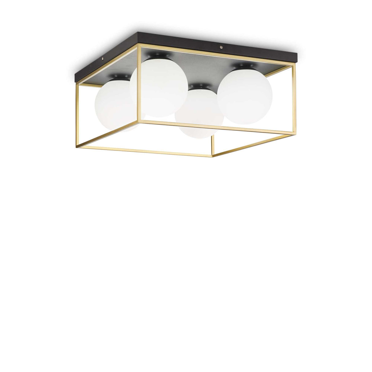 LINGOTTO Brass Quad Bulb Flush Ceiling Light