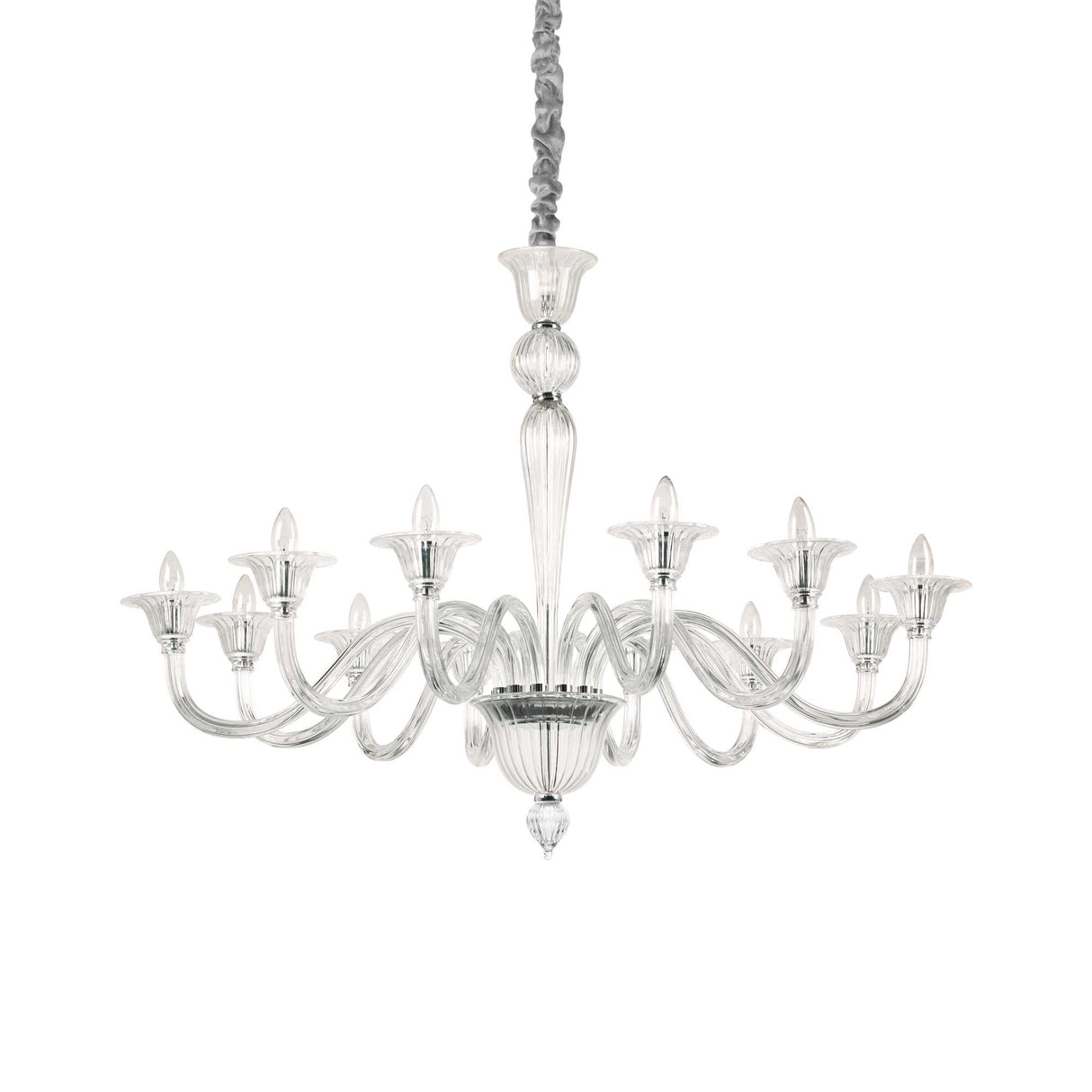 Crystal Elegance 12-Bulb Pendant Chandelier