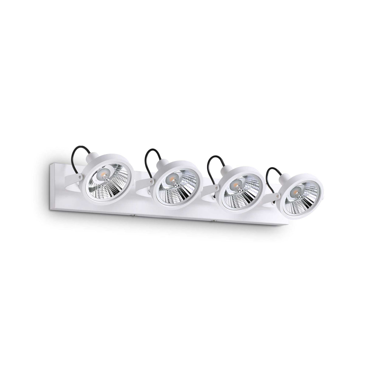 White Quadro Light Fixture with Four Bulbs