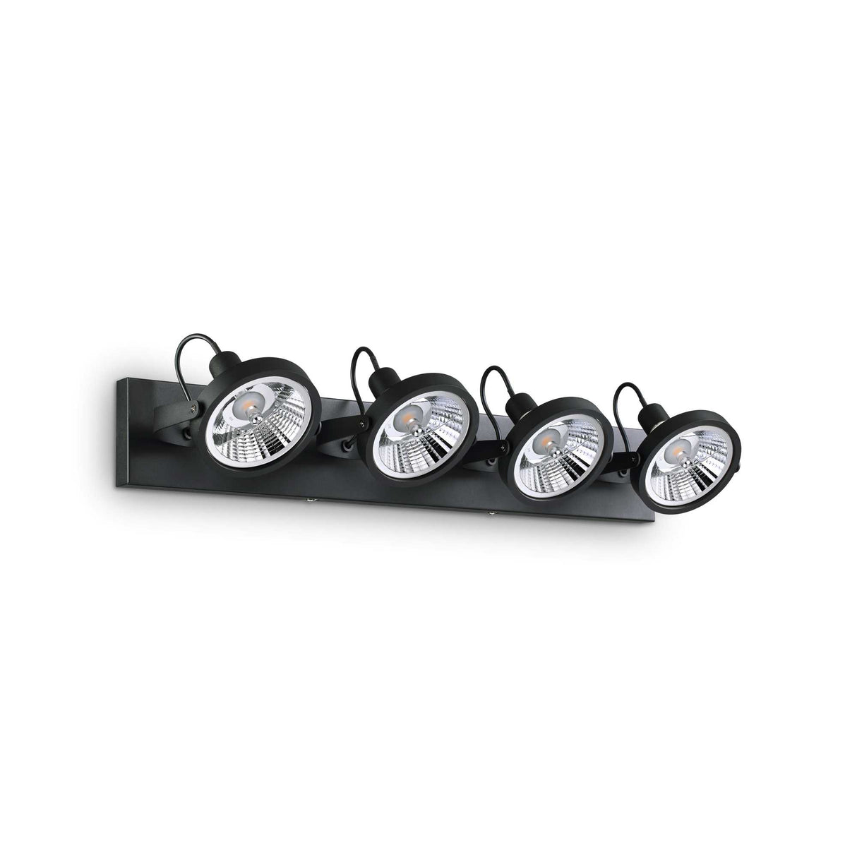 Sleek Black Quad-Bulb Flush Mount Light