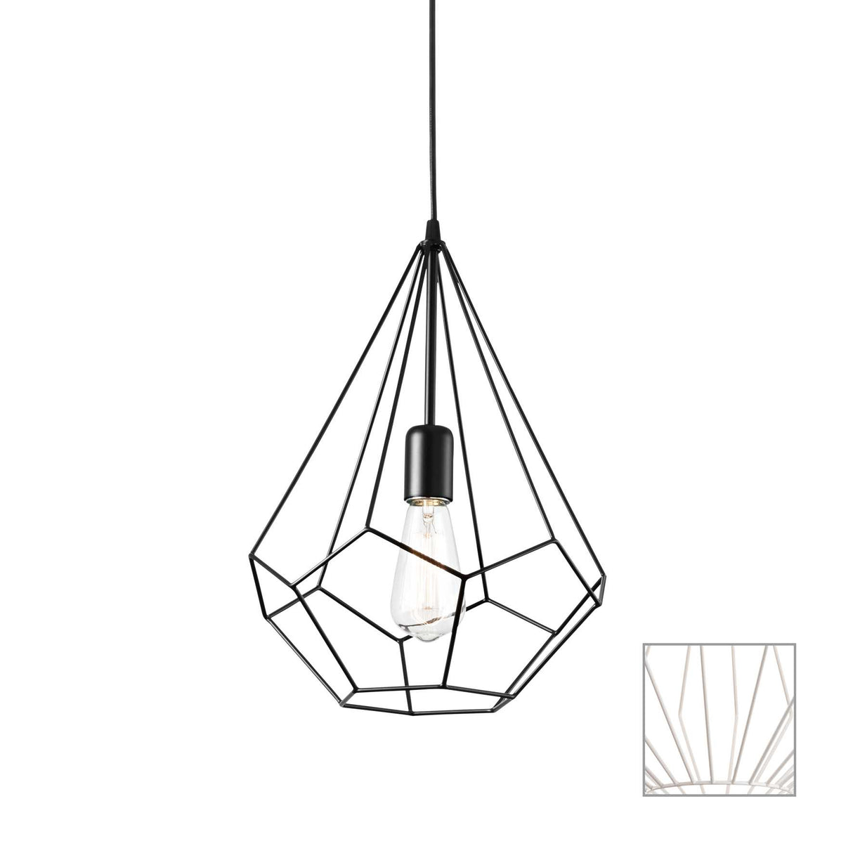 Elegant White Single-Bulb Pendant Light