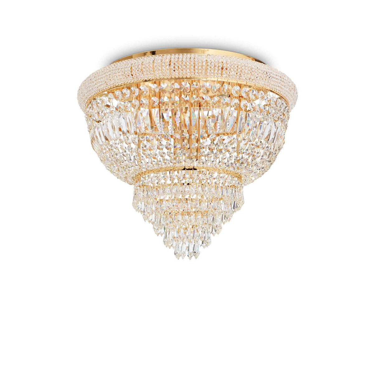 Gold-toned Radiance: DUBAI 6-Light Flush Ceiling Fixture