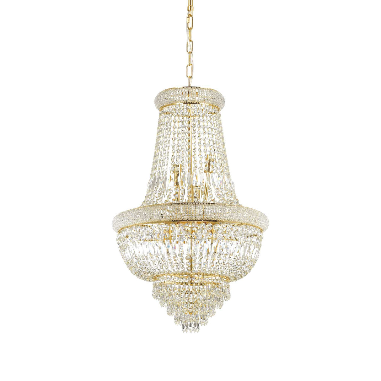 Radiant Brass Elegance: Dubai 10-Light Pendant Lamp