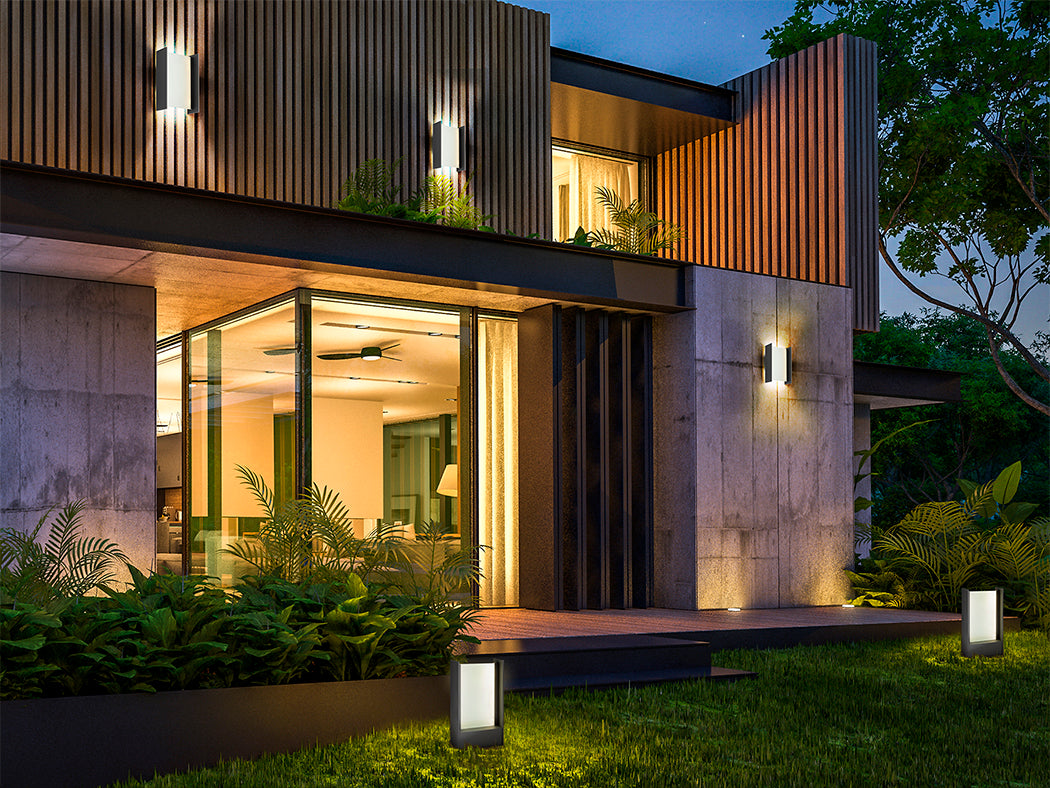 Sleek Grey IP65 Outdoor Wall Light
