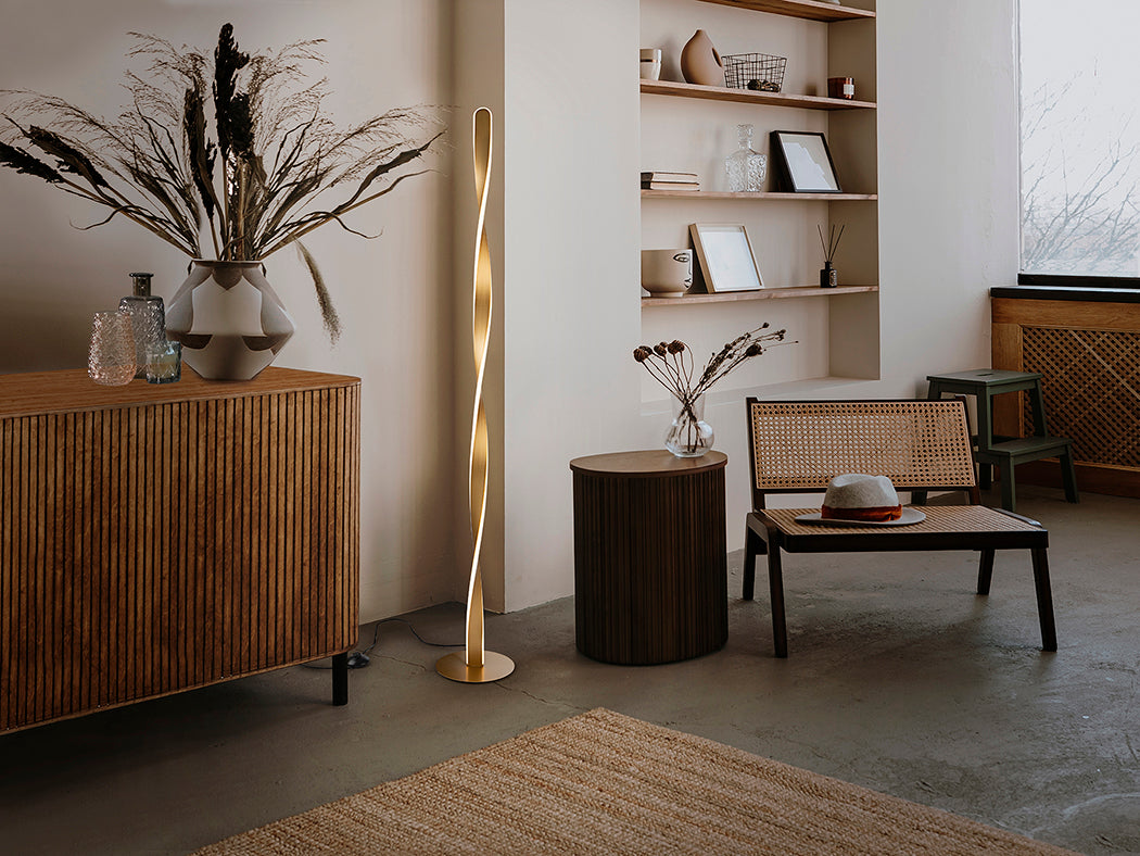 Elegant Gold Spiral Floor Lamp